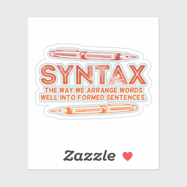 Sticker Syntaxe Funky Structure de la phrase Grammaire (Feuille)