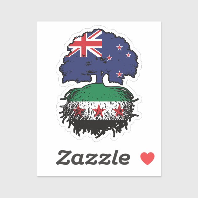 Sticker Syrian New Zealand Roots & Crown Tree (Feuille)