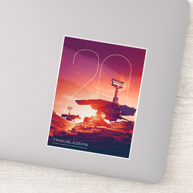 Sticker Système solaire, 20 ans d'esprit et d'opportunité (Détail)