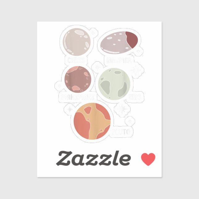 Sticker Système Solaire De L'Espace Extérieur Planète Nain (Feuille)