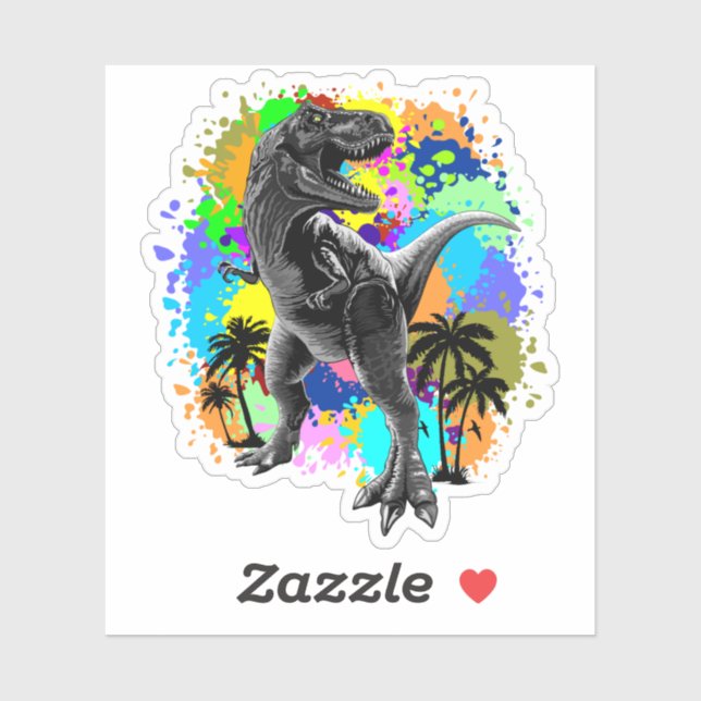 Sticker T-Rex Dinosaur Jurassique Reptile sur les Peinture (Feuille)