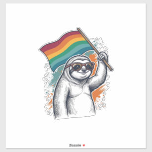Sticker T-shirt avec gravure vintage de paresseux de fiert
