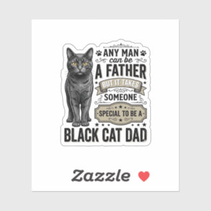 Sticker T-shirt avec gravure vintage Papa Chat Noir Design