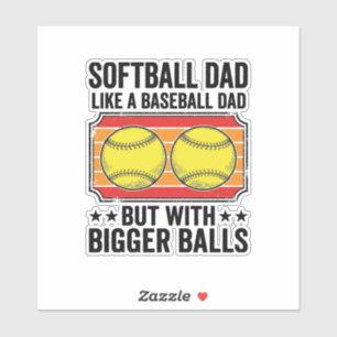 Sticker T-shirt avec gravure vintage Papa Softball Boules