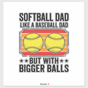 Sticker T-shirt avec gravure vintage Papa Softball Boules