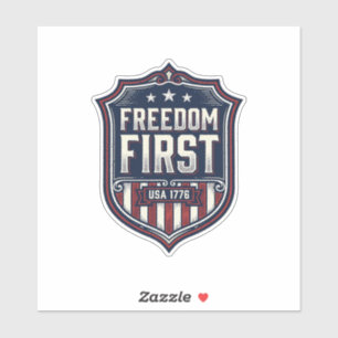 Sticker T-Shirt Bouclier Patriotique Freedom First USA 177