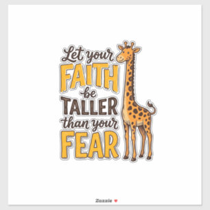 Sticker T-shirt chrétien vintage girafe La Foi Plus Forte