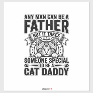 Sticker T-Shirt D avec citation de Papa Chat gravure vinta
