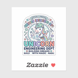 Sticker T-Shirt D Licorne Département d'ingénierie Typogra