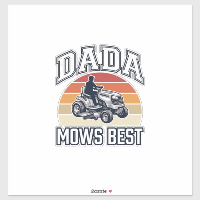 Sticker T-shirt Dada Mows Best conception de tondeuse à ga (Feuille)