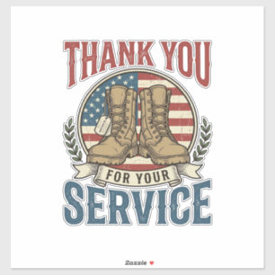Sticker T-shirt de bottes militaires de remerciement pour 