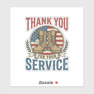 Sticker T-shirt de bottes militaires de remerciement pour