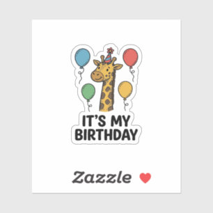 Sticker T-shirt de fête d'anniversaire de girafe mignon De