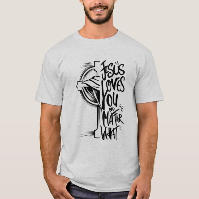 "Sticker T-shirt de Jésus inspiré par la foi - (Devant)