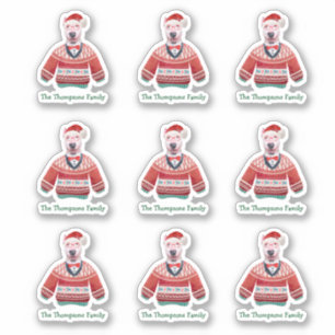 Sticker T-shirt de Noël laid pour famille de chien Bull Te