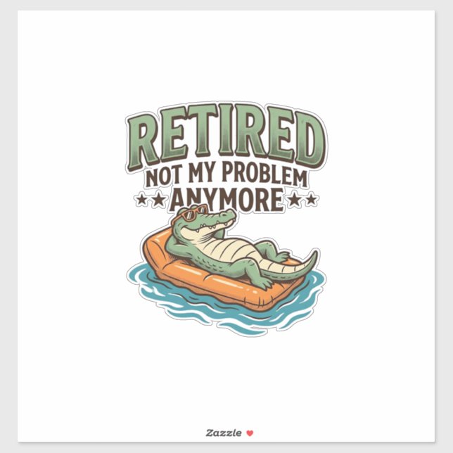 Sticker T-shirt de vacances d'alligator retiré pas mon pro (Feuille)