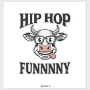 Sticker T-shirt design de gravure vintage de vache hip hop