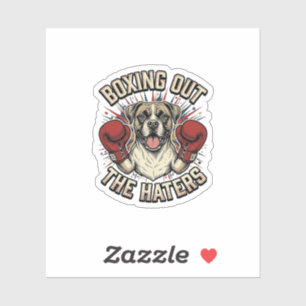 Sticker T-Shirt Drôle Boxer Chien Boxant les Jaloux Desi