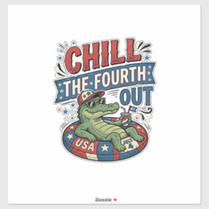 Sticker T-shirt drôle d'alligator d'été pour refroidir le