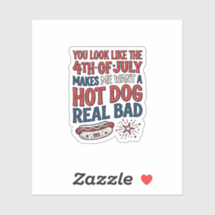 Sticker T-shirt drôle patriotique hot dog 4 juillet Design