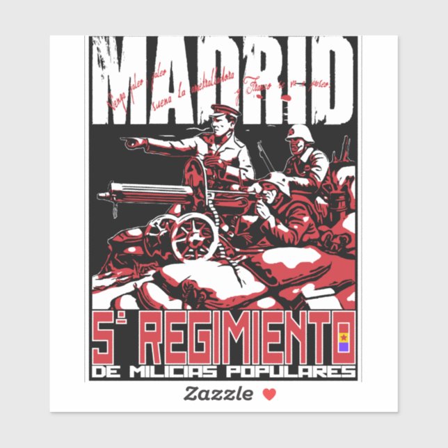 Sticker T-shirt El Quinto Regimiento MADRID (Feuille)