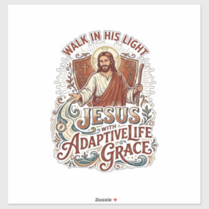Sticker T-Shirt Encouragement pour Handicapés Jésus Inspir