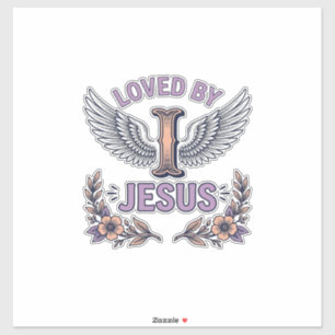 Sticker T-Shirt Floral Vintage Chrétien Aimé Par Jésus De