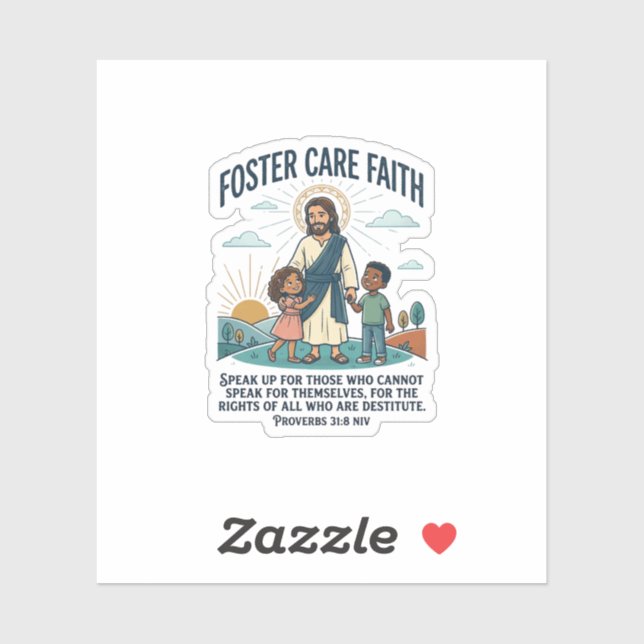Sticker T-shirt graphique chrétien Jésus Adoption Foster C (Feuille)