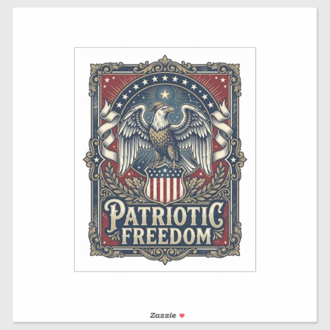Sticker T-shirt graphique vectoriel Patriotic Stargazer (Feuille)