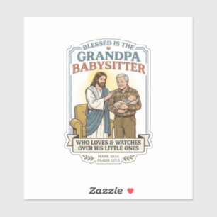 Sticker T-shirt humour gardien grands-parents Jésus Foi B