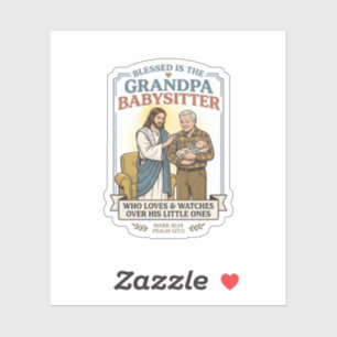 Sticker T-shirt humour gardien grands-parents Jésus Foi B