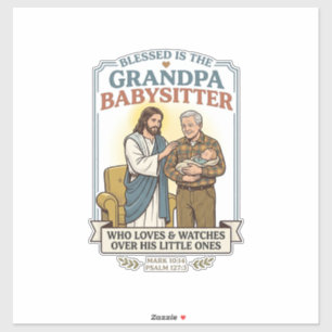 Sticker T-shirt humour gardiennage grands-parents Jésus Fo