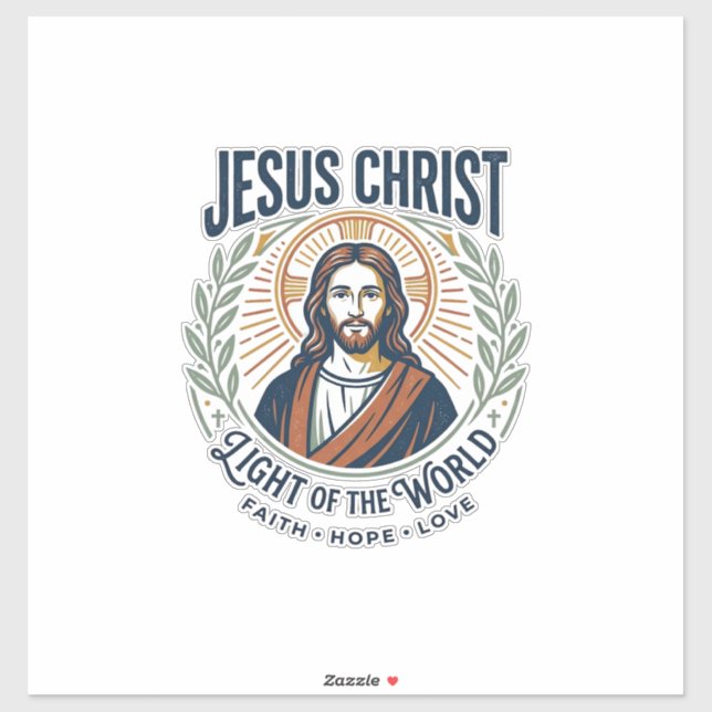 Sticker T-Shirt Jésus Mode Féminine Valeurs Inspiration (Feuille)