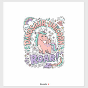 Sticker T-Shirt Licorne Dinosaure Licorne Rugissement Styl
