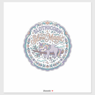 Sticker T-Shirt Licorne Slothicorn Magie Lente Fantaisiste