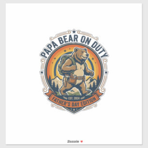 Sticker T-shirt Papa Ours en service pour la fête des père