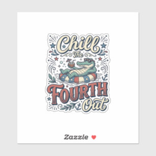 Sticker T-shirt patriotique Chill The Fourth Out Alligator