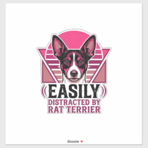 Sticker T-shirt pour chien Rat Terrier Vintage facilement 