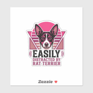 Sticker T-shirt pour chien Rat Terrier Vintage facilement 