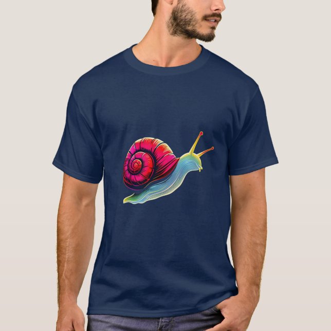 Sticker T-Shirt Snail Adorable Design. (Devant)