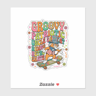 Sticker T-Shirt T-Shirt Patriote Oncle Sam Cat Rétro Typog
