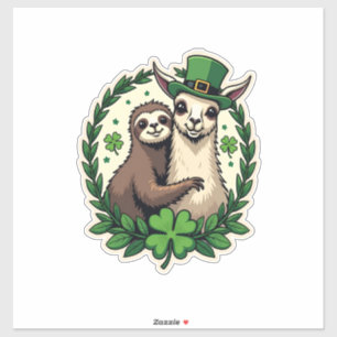 Sticker T-shirt vintage chanceux Saint-Patrick Lama paress