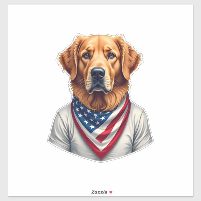 Sticker T-shirt vintage Golden Retriever Canine Américain (Feuille)