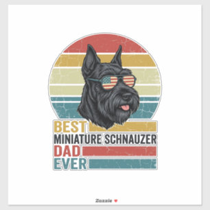 Sticker T-shirt vintage patriotique papa Schnauzer nain De