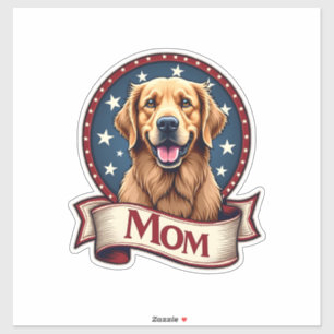 Sticker T-shirt vintage pour maman de retriever doré patri