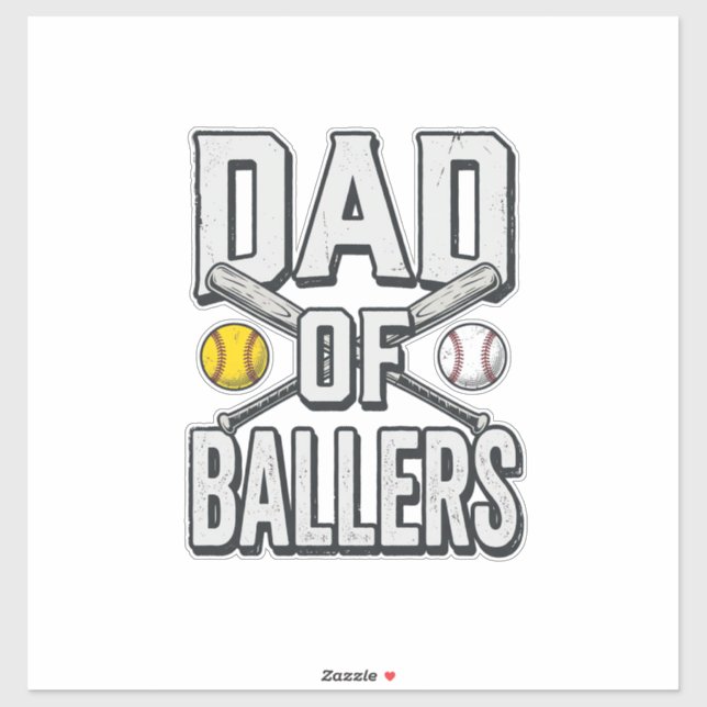 Sticker T-shirt vintage pour papa de softball et baseball  (Feuille)