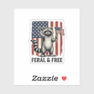 Sticker T-shirt vintage Raton laveur patriotique sauvage e