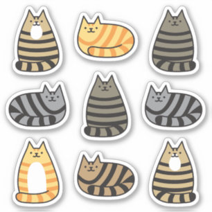 Sticker Tabby Chats Kawaii super mignonne