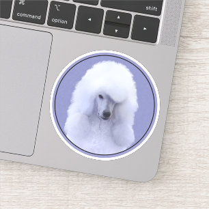 Sticker Tableau blanc standard de caniche - Art original d