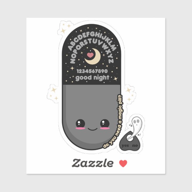 Sticker Tableau de l'esprit de la pilule Kawaii  (Feuille)